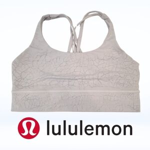 Lululemon Energy Long Line Bra Thread Dye Silver/Gray Crackle Tank Top Size 10
